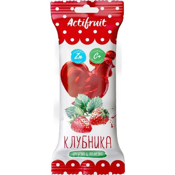 ACTIFRUIT/АКТИФРУТ ПЕТУШОК С ЦИНКОМ И ВИТ С ЛЕДЕНЦЫ [КЛУБНИКА]  17 Г №1