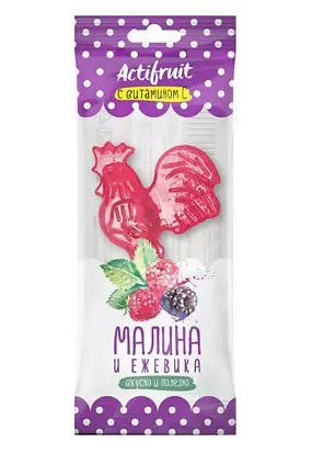 ACTIFRUIT/АКТИФРУТ ПЕТУШОК С ЦИНКОМ И ВИТ С ЛЕДЕНЦЫ [МАЛИНА-ЕЖЕВИКА]  17 Г №1