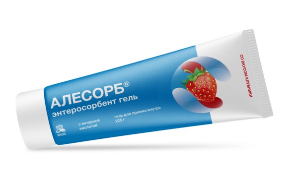 ERZIG АЛЕСОРБ ЭНТЕРОСОРБЕНТ ГЕЛЬ ДЛЯ ПРИЕМА ВНУТРЬ [КЛУБНИКА]  225 Г №1
