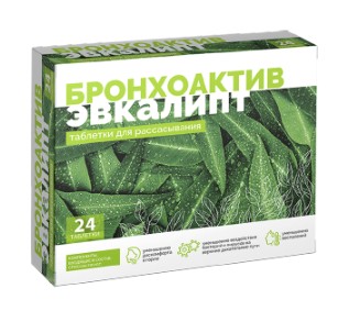 ВИТАМИР БРОНХОАКТИВ ЭВКАЛИПТ ТАБЛЕТКИ ДЛЯ РАССАСЫВАНИЯ  0,95 Г №24
