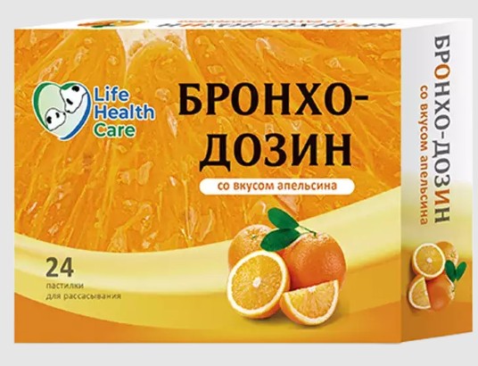 БРОНХО-ДОЗИН СО ВКУСОМ АПЕЛЬСИНА ПАСТИЛКИ  2,5 Г №24