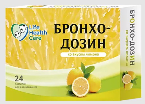 БРОНХО-ДОЗИН СО ВКУСОМ ЛИМОНА ПАСТИЛКИ  2,5 Г №24