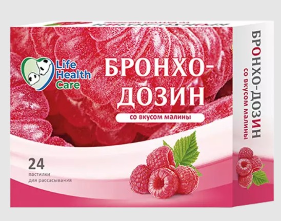 БРОНХО-ДОЗИН СО ВКУСОМ МАЛИНЫ ПАСТИЛКИ  2,5 Г №24