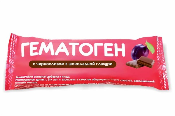 ГЕМАТОГЕН С ЧЕРНОСЛИВОМ В ШОКОЛАДНОЙ ГЛАЗУРИ ПЛИТКА 45 Г №1