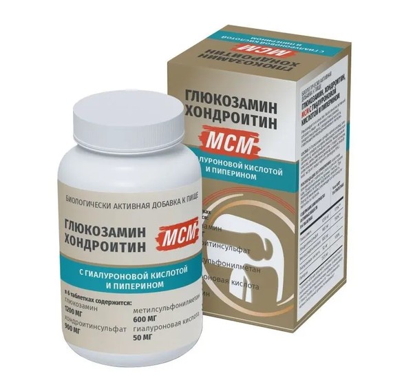 GREEN SIDE ГЛЮКОЗАМИН ХОНДРОИТИН МСМ С ГИАЛУРОН К-Й И ПИПЕРИНОМ ТАБЛЕТКИ  600 МГ №100