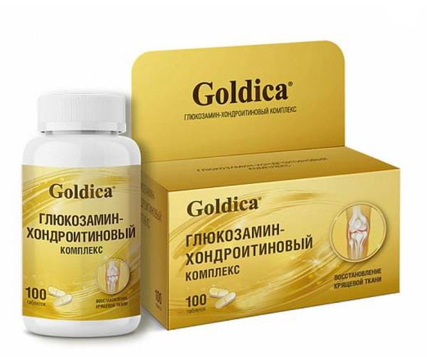 GOLDICA ГЛЮКОЗАМИН-ХОНДРОИТИНОВЫЙ КОМПЛЕКС ТАБЛЕТКИ    №100