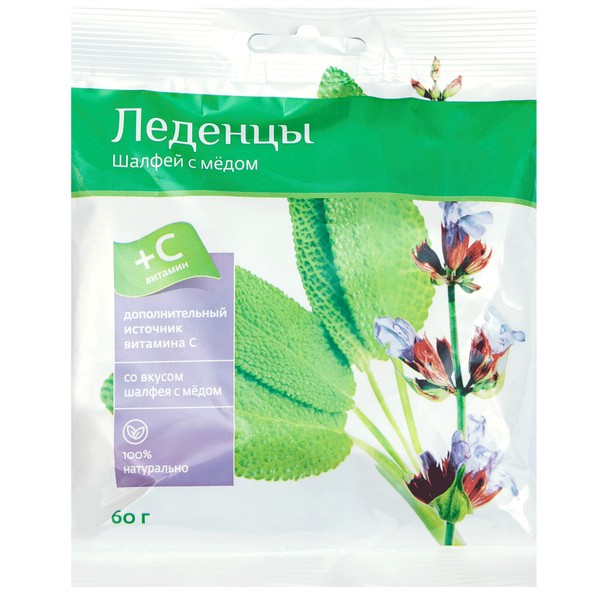 ДОКТОР СТОЛЕТОВ ЛЕДЕНЦЫ С ВИТАМИНОМ С ЛЕДЕНЦЫ [МЕД-ШАЛФЕЙ]  60 Г №1