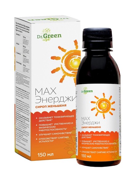 DR.GREEN ЖЕНЬШЕНЬ MAX ЭНЕРДЖИ СИРОП 150 МЛ №1
