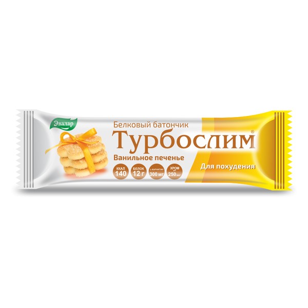 ЭВАЛАР ТУРБОСЛИМ БЕЛКОВЫЙ ВАНИЛЬНОЕ ПЕЧЕНЬЕ БАТОНЧИК  50 Г №1