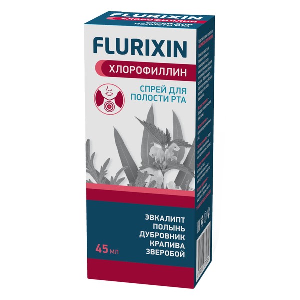 FLURIKSIN/ФЛЮРИКСИН СПРЕЙ Д/ПОЛОСТИ РТА ХЛОРОФИЛЛИН СПРЕЙ ДЛЯ ПОЛОСТИ РТА  45 Г №1