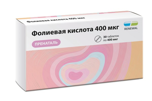 ФОЛИЕВАЯ КИСЛОТА ПРЕНАТАЛЬ ТАБЛЕТКИ 400 МКГ   №30
