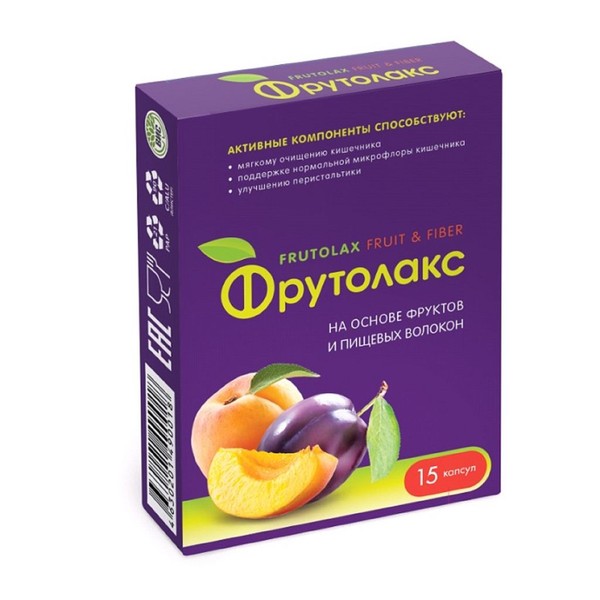 ФРУТОЛАКС НА ОСНОВЕ ФРУКТОВ И ПИЩЕВЫХ ВОЛОКОН (FRUTOLAX FRUIT&FIBER) КАПСУЛЫ  0,35 Г №15