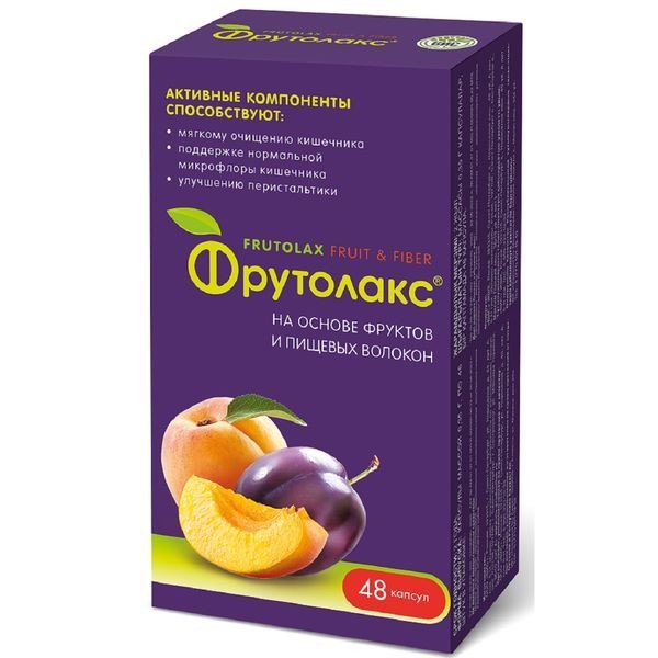 ФРУТОЛАКС НА ОСНОВЕ ФРУКТОВ И ПИЩЕВЫХ ВОЛОКОН (FRUTOLAX FRUIT&FIBER) КАПСУЛЫ  0,35 Г №48