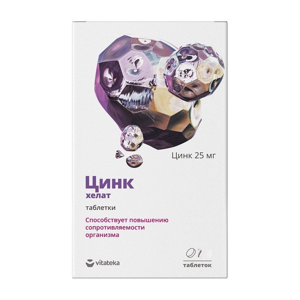VITATEKA/ВИТАТЕКА ЦИНК ХЕЛАТ ТАБЛЕТКИ 25 МГ   №100