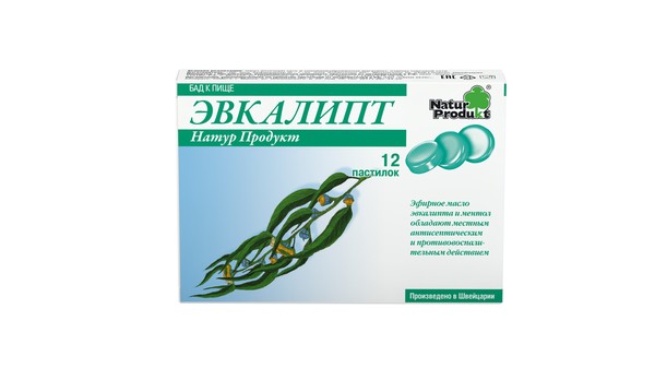 NATUR PRODUKT ЭВКАЛИПТ ПАСТИЛКИ 2,5 Г №12