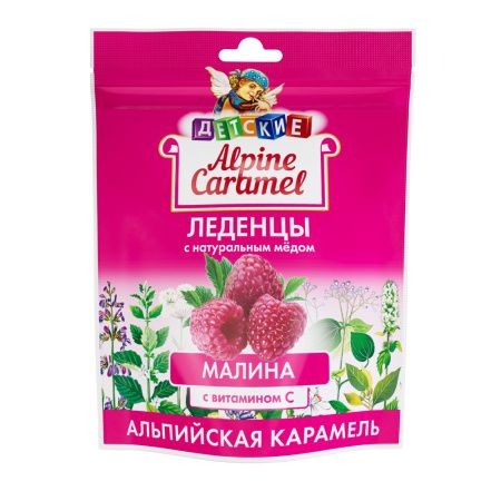 ALPINE CARAMEL/АЛЬПИЙСКАЯ КАРАМЕЛЬ ЛЕДЕНЦЫ ДЕТСКИЕ НАТУРАЛЬНЫЙ МЕД/ВИТ С СО ВКУСОМ МАЛИНЫ ЛЕДЕНЦЫ [МАЛИНА]  75 Г №1