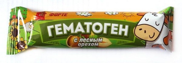 ГЕМАТОГЕН ФОРТЕ С ЛЕСНЫМ ОРЕХОМ ПЛИТКА  40 Г №1