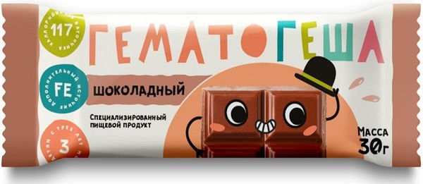 ГЕМАТОГЕША В ШОКОЛАДНОЙ ГЛАЗУРИ ПЛИТКА  30 Г №1