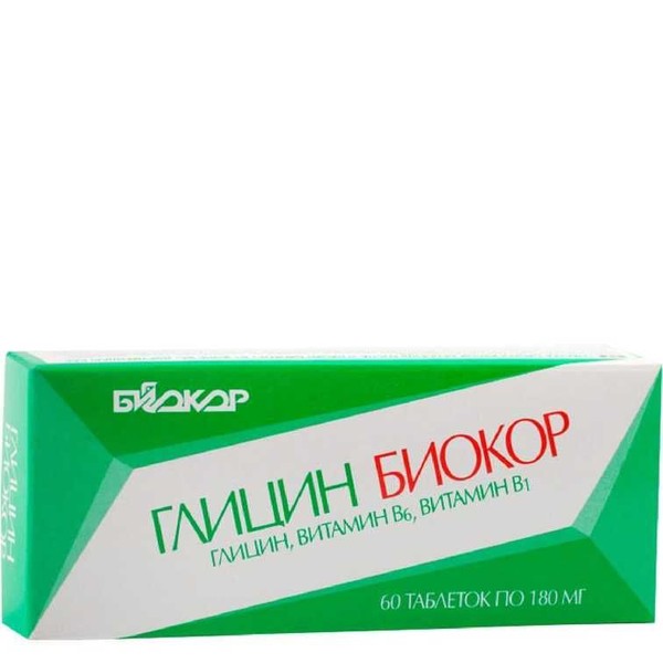 ГЛИЦИН БИОКОР С ВИТАМИНАМИ В1 В6 ТАБЛЕТКИ    №60