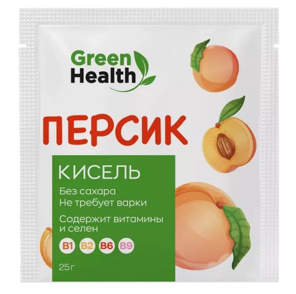 ТМА (АПРЕЛЬ) GREEN HEALTH КИСЕЛЬ ПЕРСИК ПОРОШОК  25 Г №1