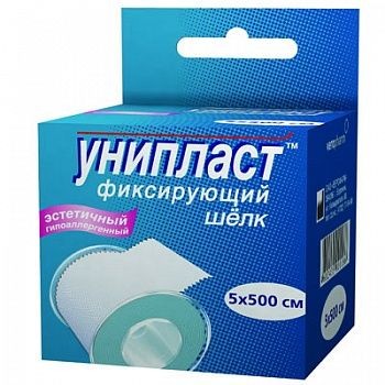 УНИПЛАСТ ПЛАСТЫРЬ ФИКСИРУЮЩИЙ НА ШЕЛКОВОЙ ОСНОВЕ 5 Х 500 СМ ПЛАСТЫРЬ НА ШЕЛКОВОЙ ОСНОВЕ   №1