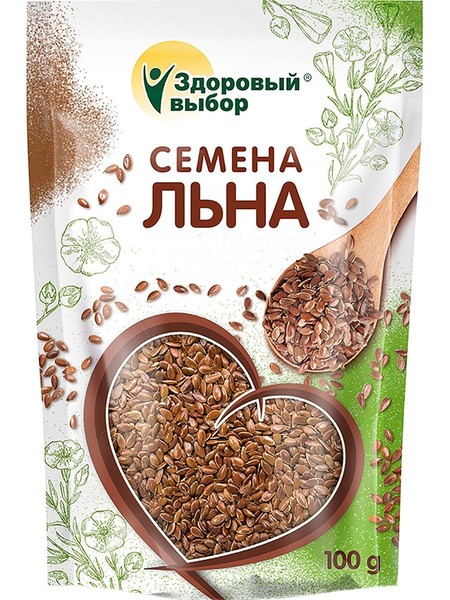 ЗДОРОВЫЙ ВЫБОР ЛЕН СЕМЕНА ЛЕКАРСТВЕННОЕ РАСТИТЕЛЬНОЕ СЫРЬЕ 100 Г №1