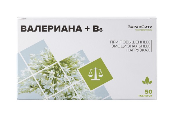 ЗДРАВСИТИ ВАЛЕРИАНА + B6 ТАБЛЕТКИ  0,094 Г №50