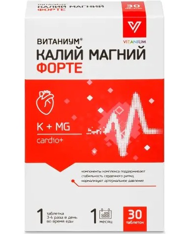 VITANIUM КАЛИЙ МАГНИЙ ФОРТЕ ТАБЛЕТКИ 1,14 Г №30