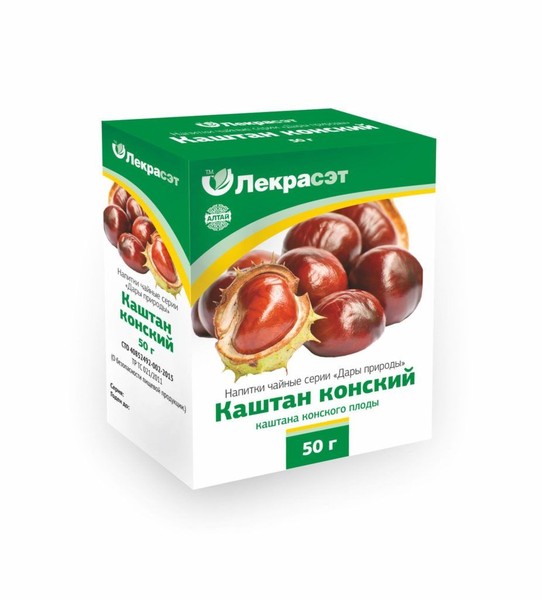КАШТАНА КОНСКОГО ПЛОДЫ ЧАЙНЫЙ НАПИТОК ФИТОЧАЙ  50 Г №1