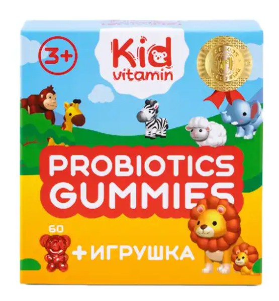 KIDVI/КИДВИ ПРОБИОТИКИ ГАММИС С ИГРУШКОЙ ПАСТИЛКИ  3,23 Г №60