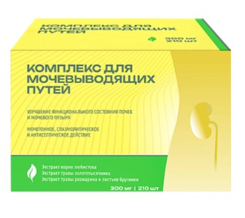 РАСТИТЕЛЬНЫЙ КОМПЛЕКС ДЛЯ МОЧЕВЫВОДЯЩИХ ПУТЕЙ ТАБЛЕТКИ  300 МГ №210