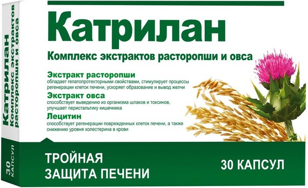КАТРИЛАН КОМПЛЕКС ЭКСТРАКТОВ РАСТОРОПШИ И ОВСА КАПСУЛЫ  400 МГ №30