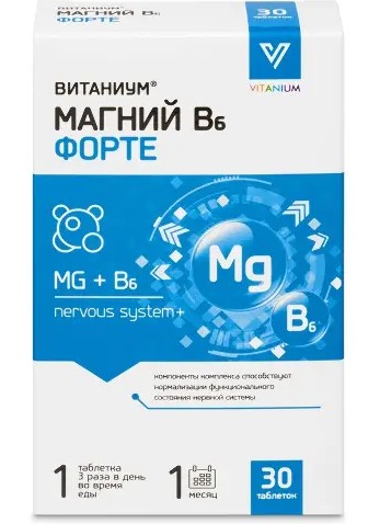VITANIUM МАГНИЙ В6 ФОРТЕ ТАБЛЕТКИ  1,17 Г №30