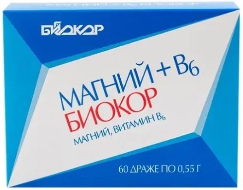 МАГНИЙ+В6 БИОКОР ДРАЖЕ №60