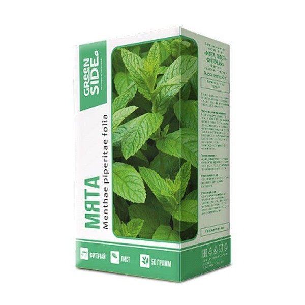 GREEN SIDE МЯТА ЛИСТ ФИТОЧАЙ  50 Г №1