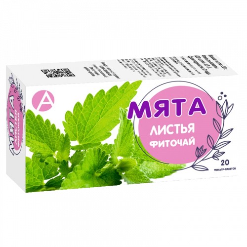 ТМА (АПРЕЛЬ) ФИТОЧАЙ МЯТА ЛИСТЬЯ РАСТИТЕЛЬНОЕ СЫРЬЕ  1,5 Г №20
