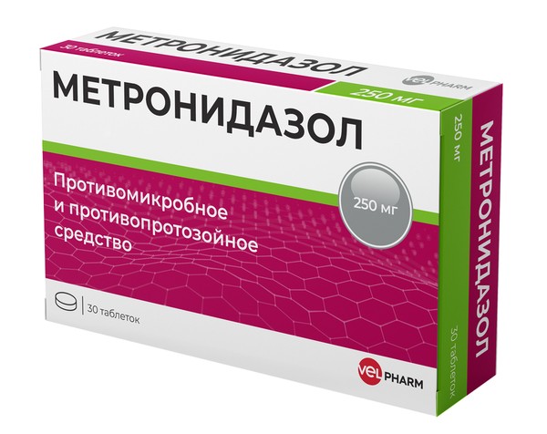МЕТРОНИДАЗОЛ ВЕЛФАРМ ТАБЛЕТКИ 250 МГ №30
