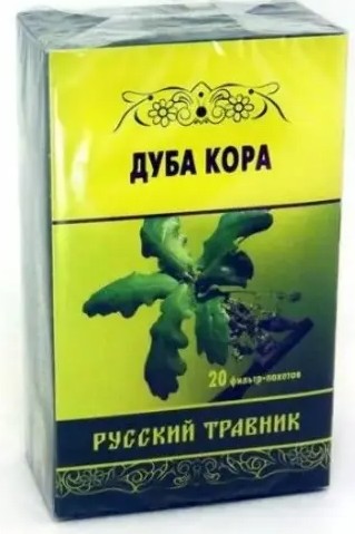 РУССКИЙ ТРАВНИК ДУБА КОРА РАСТИТЕЛЬНОЕ СЫРЬЕ  1,5 Г №20