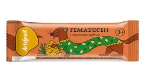 ACTIFRUIT/АКТИФРУТ ГЕМАТОГЕН С КЕДРОВЫМ ОРЕХОМ ПЛИТКА  40 Г №1