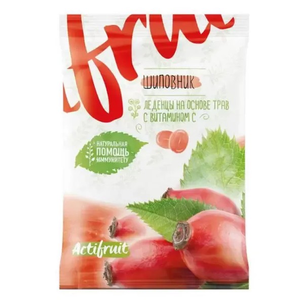 ACTIFRUIT/АКТИФРУТ КАРАМЕЛЬ С ВИТАМИНОМ С ЛЕДЕНЦЫ [ШИПОВНИК]  60 Г №1