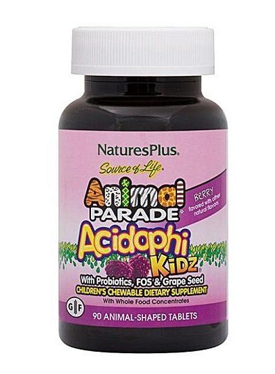 NATURES PLUS ANIMAL PARADE ACIDOPHIKIDZ С ЯГОДНЫМ ВКУСОМ ТАБЛЕТКИ ЖЕВАТЕЛЬНЫЕ    №90