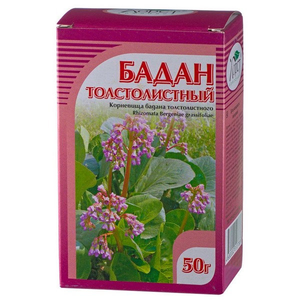 БАДАНА ЛИСТЬЯ РАСТИТЕЛЬНОЕ СЫРЬЕ 50 Г №1
