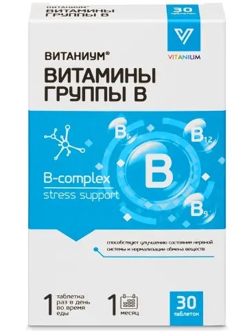 VITANIUM ВИТАМИНЫ ГРУППЫ B ТАБЛЕТКИ  0,44 Г №30