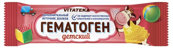 VITATEKA/ВИТАТЕКА ГЕМАТОГЕН ДЕТСКИЙ ПЛИТКА  40 Г №1