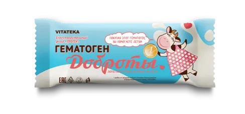 VITATEKA/ВИТАТЕКА ГЕМАТОГЕН ДОБРОТЫ ДЕТСКОЙ ПЛИТКА  40 Г №1