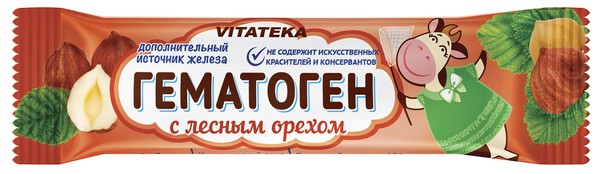 VITATEKA/ВИТАТЕКА ГЕМАТОГЕН ДЕТСКИЙ С ЛЕСНЫМ ОРЕХОМ ПЛИТКА  40 Г №1