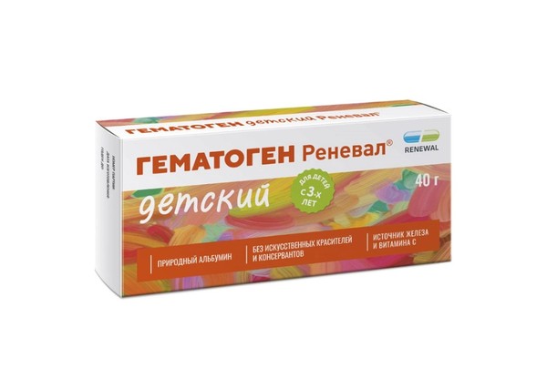 ГЕМАТОГЕН ДЕТСКИЙ RENEWAL ПЛИТКА  40 Г №1