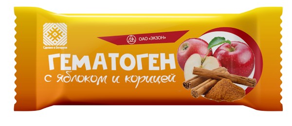 ГЕМАТОГЕН С ЯБЛОКОМ И КОРИЦЕЙ ПЛИТКА  40 Г №1