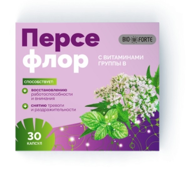 BIOFORTE/BIO FORTE ПЕРСЕФЛОР С ВИТАМИНАМИ ГРУППЫ B КАПСУЛЫ    №30