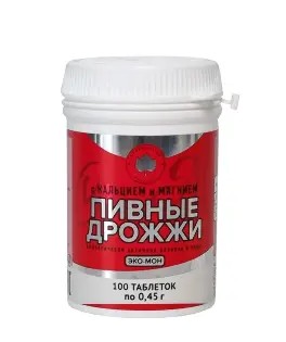 ДРОЖЖИ ПИВНЫЕ ЭКО-МОН С КАЛЬЦИЕМ И МАГНИЕМ ТАБЛЕТКИ 500 МГ   №100